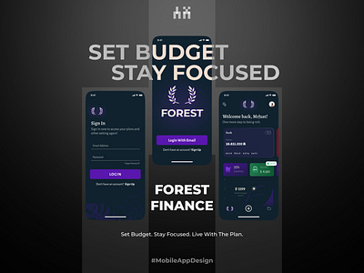 Forest - Finance mobile app chart design finance forest login register logo mobile mobile app product design ui ux uxiu
