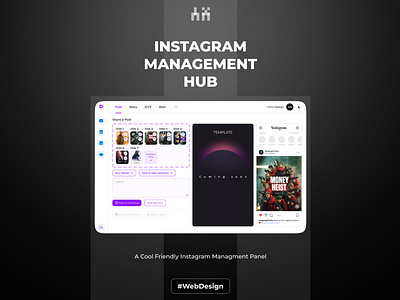 Instagram management panel dashboard design instagram instagram manager logo panel post product design ui ux uxiu