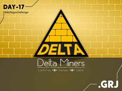 Delta Miners-Challenge 17 brand dailylogochallenge delta design geometic geometric geometric design illustration illustrator logo logo challenge logo design concept logodesign mineral miners minimal rectangles shapes square triangles