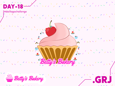 Betty's Bakery-Challenge 18 bakery bakery logo brand cafe cake cake shop cakes cherry color cup cup cake cupcake cupcakes design illustration illustrator logo logo design concept pastries pastry