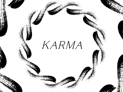 Karma 🖤 art black blackandwhite brush bw colors curves design flat font icon illustration illustrator line minimal minimal art stroke typography vector white