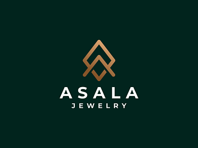 Asala jewelry a letter bracelet branding clean diamond gold gold logo icon jewelry jewels logo logo design luxury luxury brand luxury branding luxury logo mark shop simple symbol