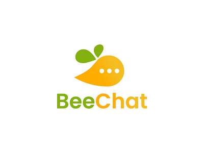 Bee Chat Logo animal app app icon bee bee logo branding chat company logo graphic design green icon insect logo logo design simple symbol