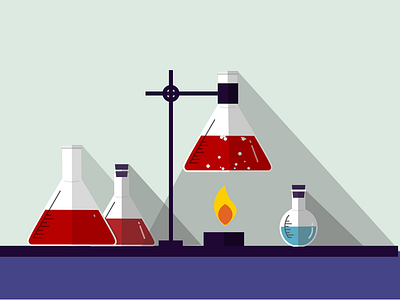 Chemistry lab chemist chemistry design flat flat design illustration logo vector