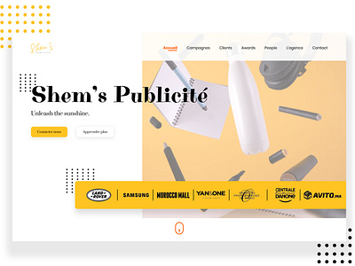landing page for a publicity agency