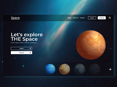 landing page website photoshop space ui design web design website xd design