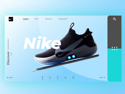 Nike landing page nike photoshop ui design web design xd
