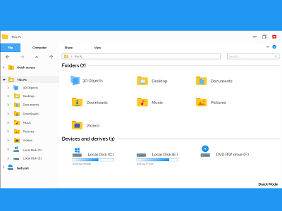 File-Explore Simple redesign Lightmode file explorer microsoft photoshop redesign simple ui design windows xd design