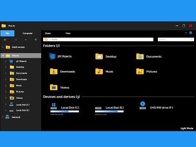 File-Explore Simple redesign Darkmode microsoft photoshop redesign simple ui design windows 10 xd design