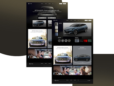 Byton Redesign dark website byton car dark ui landing page photoshop redesign ui design xd design