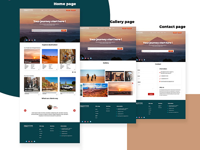 Tourism website landing page photoshop tourism ui design web design website xd design