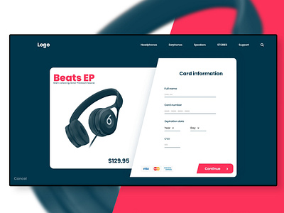 Purchase page for headphone