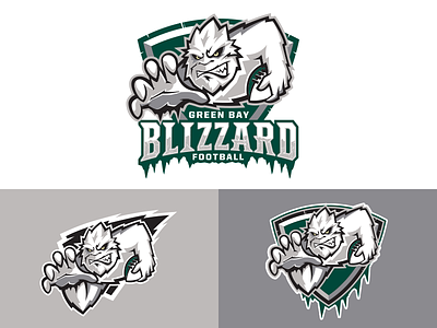 Green Bay Blizzard blizzard football green bay ifl logo snow yeti