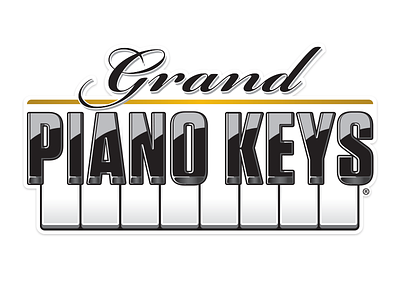 Grand Piano Keys Logo arcade black and white brand design fec games keys logo piano redemption tickets