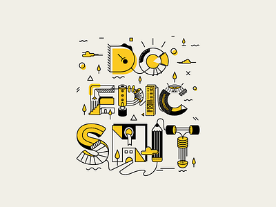 Do epic shit art black character dots epic illustration minimal shit stroke typography vector yellow