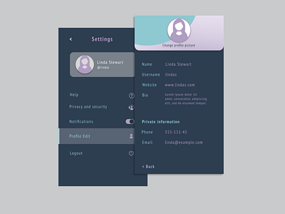 Settings dailui daily 007 profile edit settings page