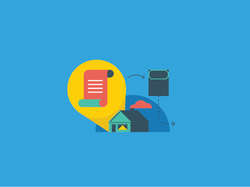 Mortgage mail design illustration mortgage money bill presentment payment house home pay graphic