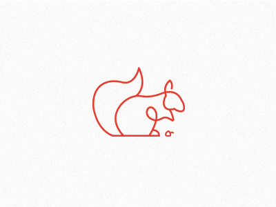 and this guy design drawing line logo squirrel symbol tail