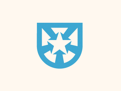 The Freedom Business arrows crest design logo shield star