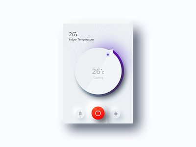 Neuomorphic Temperature Controller - AC air condition branding cards ui controller cool design cooling flat design heating icon interface neuomorphic neuomorphism power temperature uidesign uiux visual design