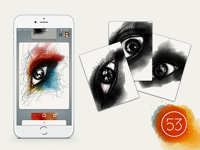 Paper 53 - eye drawing app design drawing eye ios mobile app paper 53 sketch sketching