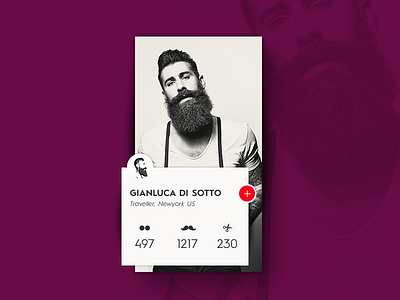 Daily UI #006 - User Profile #dailyui #006 app art beard branding button clean dailyui design flat illustration profile ui