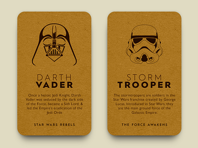 Daily UI #045- info card #dailyui #045 cardboard dailyui darth vander design illustrations info card movies starwars storm trooper ui ux vector