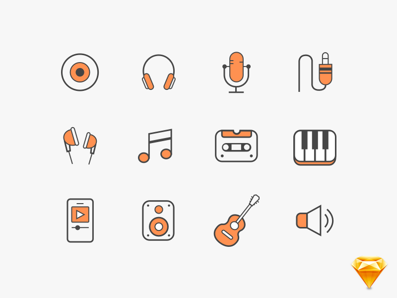 Music Vector Sketchapp Icons By Pramod Kabadi On Dribbble