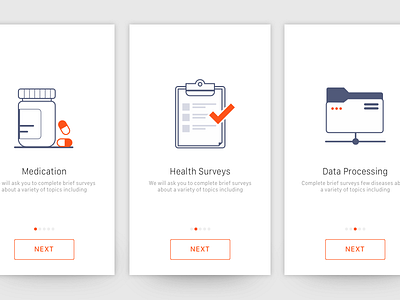 Medical App walkthrough android dailyui design icons illustration ios medical mobile app onboarding ux vector walkthrough