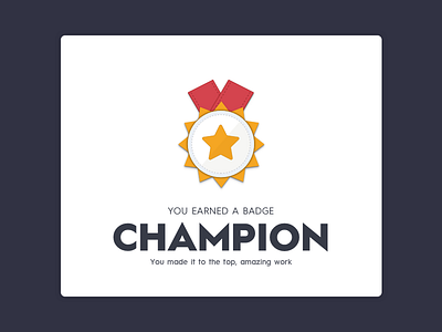 Champion badge illustration app design badge color dailyui ecosports freebie icon illustration level photoshop sketchapp vector