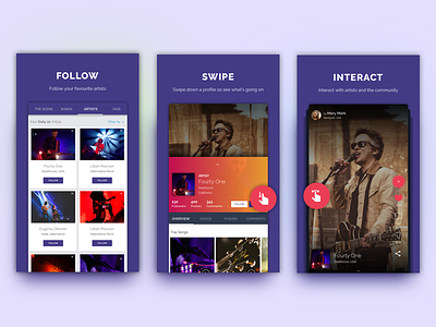 Tenory Android Playstore screens - set 1 android artist design ios mobile app music playstore sketchapp tenory ui ux vector