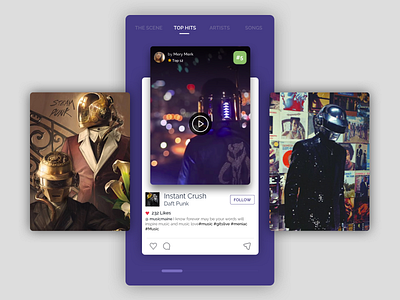 Tenory iOS Hits Landing mobile android app daft punk design ios mobile music sketchapp startup tenory ui ux vector