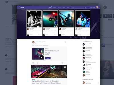 Tenory - The Music Community - website community design discover interaction music sketch app songs startup tenory ui ux video website