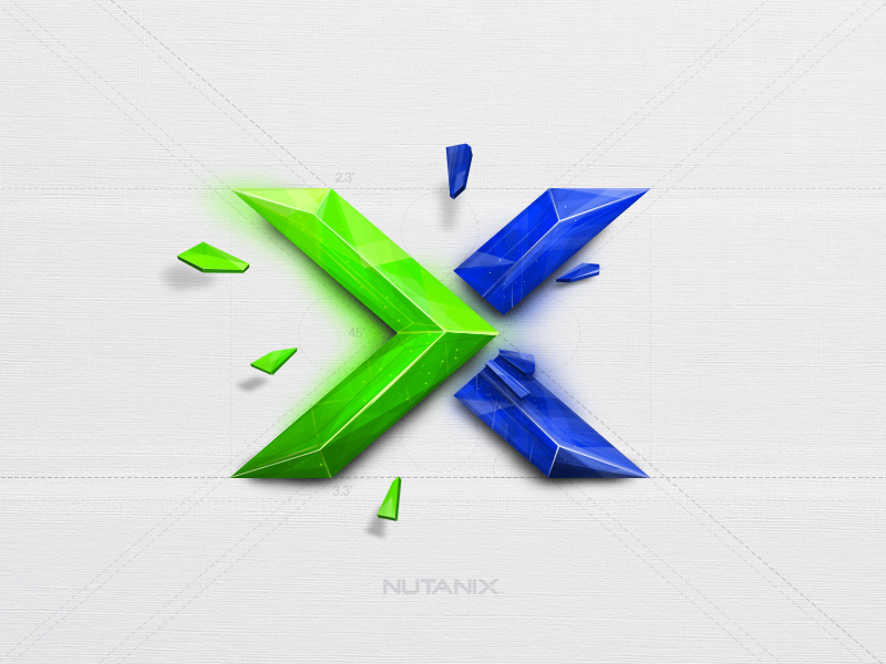 Nutanix logo design dailyui vector icon crystal cloud design illustration branding logo prism nutanix 3d