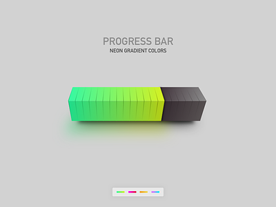 3d Progress bar 3d app bar block chart color dailyui design flat gradient illustration interface loading neon progressbar ui vector website