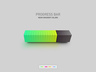 3d Progress bar 3d app bar block chart color dailyui design flat gradient illustration interface loading neon progressbar ui vector website