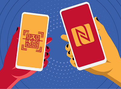 QR v/s NFC blog post illustration illustration mobile ticketing nfc