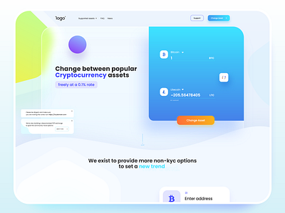 Cryptocurrency Exchange assets bitcoin crypto crypto exchange cryptocurrency design ethereum litecoin ui uidesign ux uxdesign web design