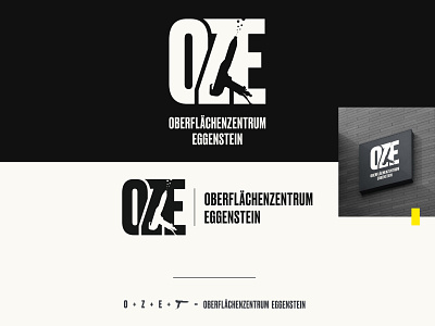 OZE LOGOTYPE black and white branding germany gun logo logodesign logotype minimalistic negative space powder coating typography