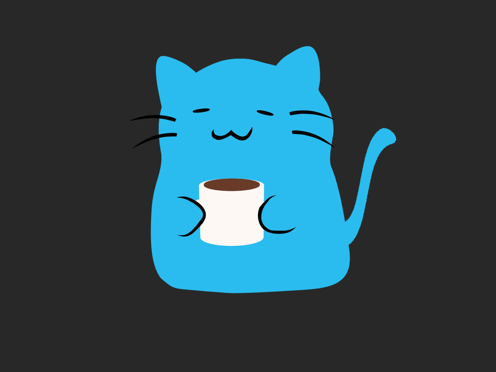Loading Cat 2d animation cat coffee drinking loading gif website loader