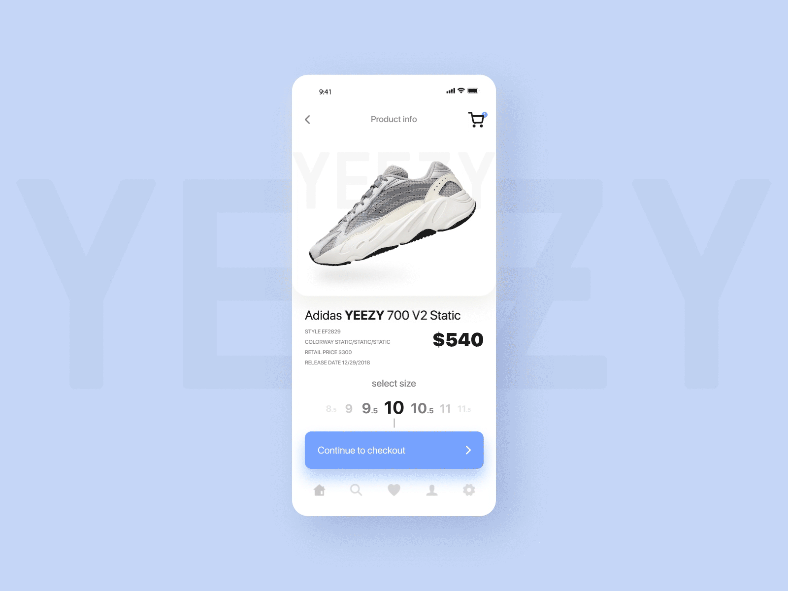 Yeezy App Stack Animation adidas animation ios iphone mobile shopping app stack ui design ux yeezy