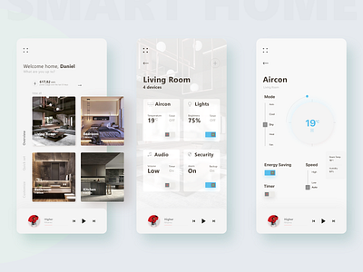 Smart home design app android app design ios livingroom minimal mobile smart smarthome ui ux