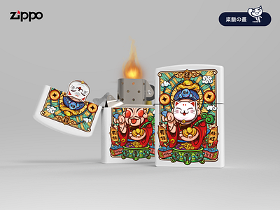 Zippo-财神※招财猫面具款 3d idea illustrator zippo