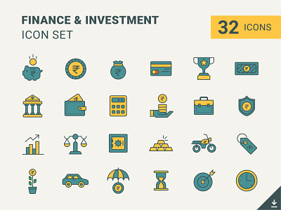 Finance And Investment Icon Design finance and investment finance icons icon design icon pack icon set iconography investment icons vector
