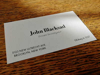 John Blacksad business card 1950 blacksad business cards ephemera graphic design new york private detective vintage