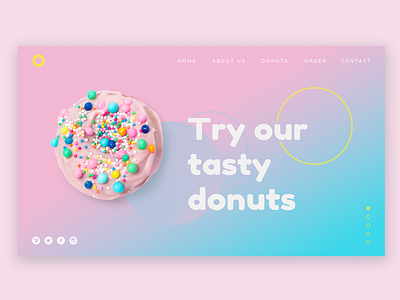 Donuts Delivery Home Page Concept blue delivery design donuts gradient gradient background homepage illustration illustrations landing landing page landing page concept pink typography ui uidesigner