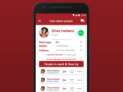 donor & patient app concept design light theme ui ui ux user experience user interface ux