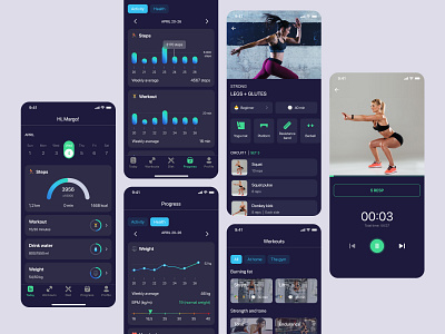 Fitness & Workout Mobile App branding charts fitness fitness app graphic design mobile app ui workout