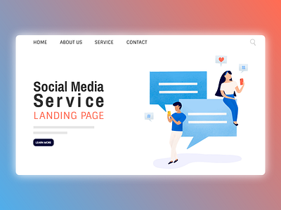 Landing page for a service