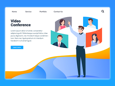 Streaming website concept concept flat illustration landing page ui